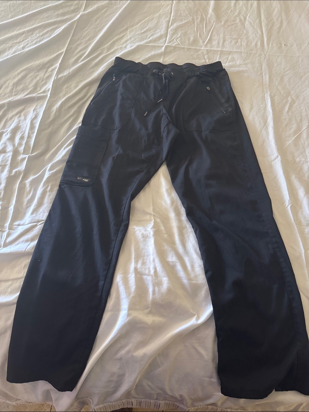 Grey's Anatomy Black Women's Drawstring Cargo Joggers size MP